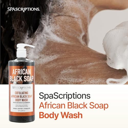 SpaScriptions African Black Soap Exfoliating Body Wash - 32 oz