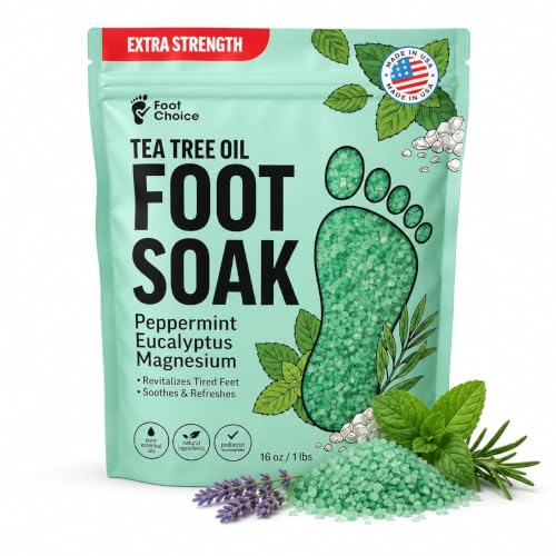 Foot Choice Tea Tree Oil Foot Soak with Epsom Salt – 16 oz Pedicure Bath Salts