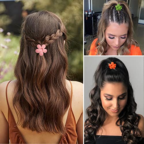 12-Pack Small Flower Hair Claw Clips, 1.37 Inch Mini Jaw Clips