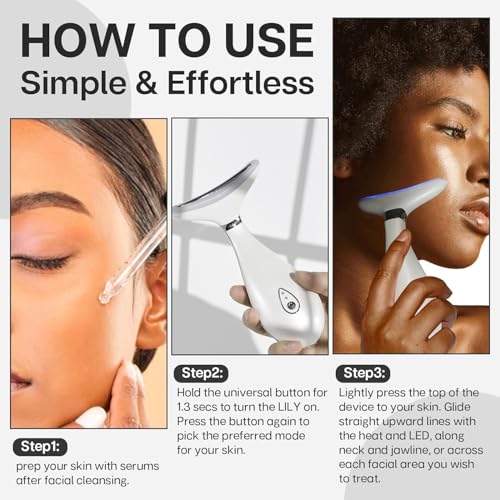 VRAIKO Lily Neck Face Massager with LED & Thermal Vibration