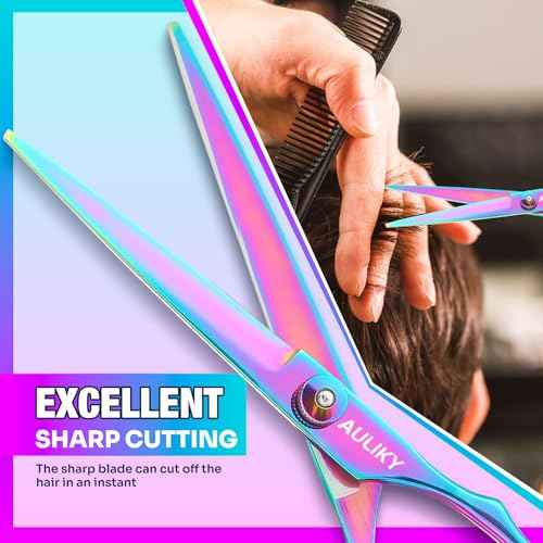 Hair Cutting Scissors Shears Kit, 6.7¡± Barber Scissors,Professional Haircut Kit,Stainless Steel Hairdressing Thinning Scissors Shears for Barber,Salon,Women,Home,Men