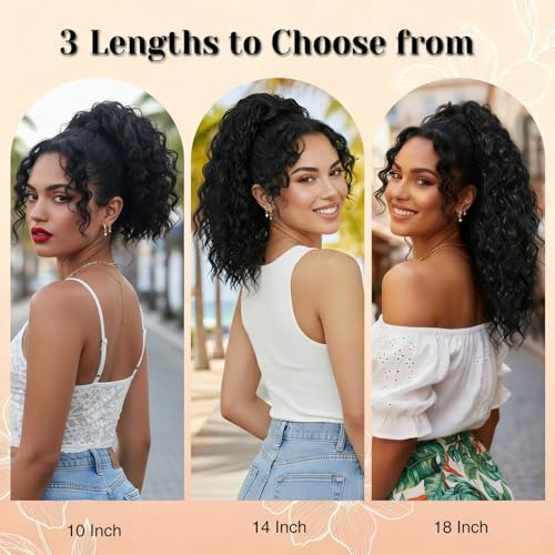 10 Inch Drawstring Ponytail Extension Curly Wavy