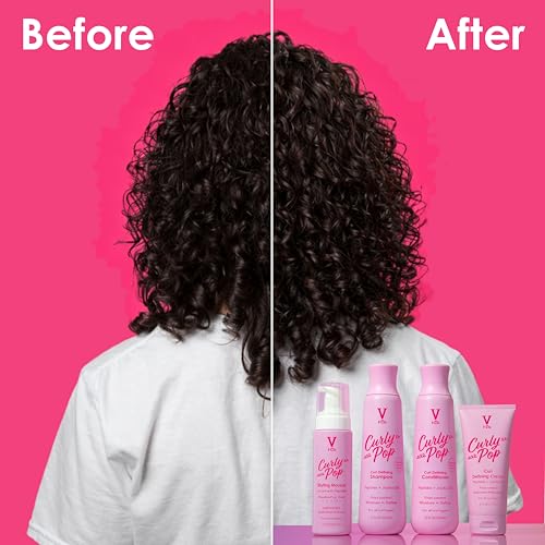 V&Co. Curly Pop Curl Defining Cream 6oz - Moisturizing Frizz Control for Curly Hair