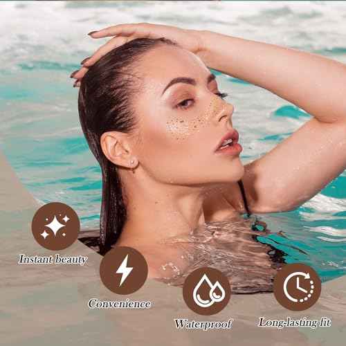 Glitter Freckles Face Tattoo,Freckles Temporary Face Tattoos, Body Face Glitter for Women Girls, Festival Outfits Rave Accessories, Country Concerts, Party, Makeup Glitter Patch 30PCS