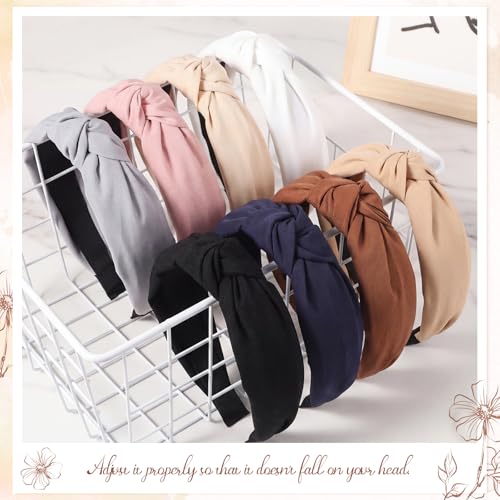 Obeoby 8Pcs Knotted Headbands for Women, No-Teeth Comfort
