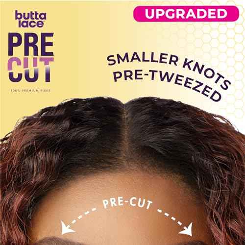 Sensationnel Butta Lace Precut Wigs - Unit 4 Glueless Extra Wide 5 Inch Deep Parting Synthetic Pre Tweezed Smaller Knot Hairline (COPPERRED)