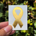 Metallic Gold Ribbon Temporary Tattoos/Childhood Cancer Awareness/Pack for Fundraising Events/Made in USA (Gold Ribbon 48pk)