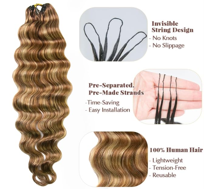 Human Hair Crochet Braids 18" 100 Strands Knotless