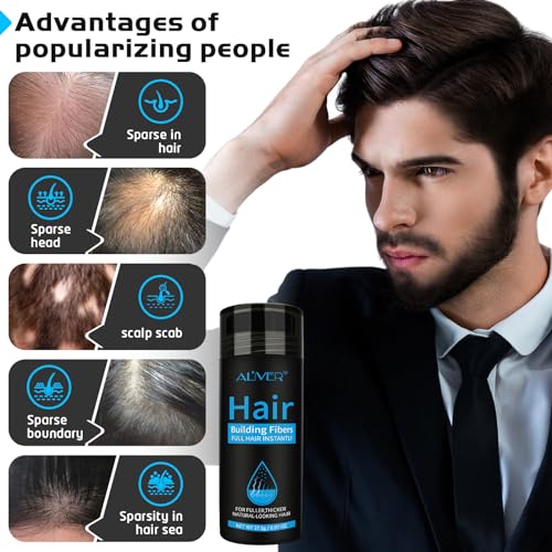 Aliver Hair Fibers for Thinning Hair - Black 27.5g
