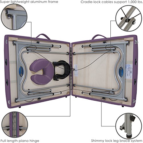 EarthLite Amethyst Portable Massage Table 30" Wide Ultra Lightweight with Aluminum Frame