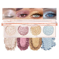 4-Color Glitter Eyeshadow Palette - Shimmer Pearl, Rose Gold, Gold & Blue