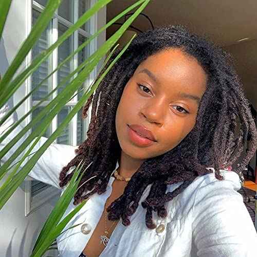 Loc Extensions Human Hair Dreadlock Extensions for Men/Women 6 inch 40 Strands 100% Natural Black Full Handmade Permanent Real Human Hair Can Be Dyed and Bleached (6Inch/60 locs£¬Natural Black/0.8cm)