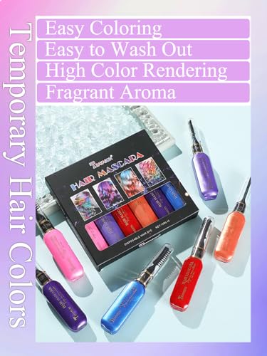Rainbow Hair Chalk Comb Set - Washable Temporary Hair Color for Kids & Adults