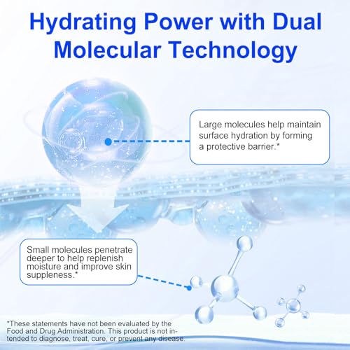 Pure Hyaluronic Acid Powder for Face & Joints, Dual Molecular Weight for Deep Hydration, Anti-Aging, DIY Serum Ingredient, Fragrance-Free, Vegan, 1 Scoop = 1 Bottle of Essence, 3.52 Oz