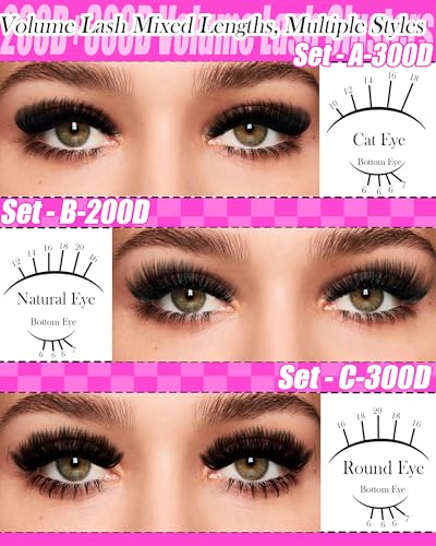 YIDUO 366pcs D Curly Lash Clusters Kit - 10-20mm