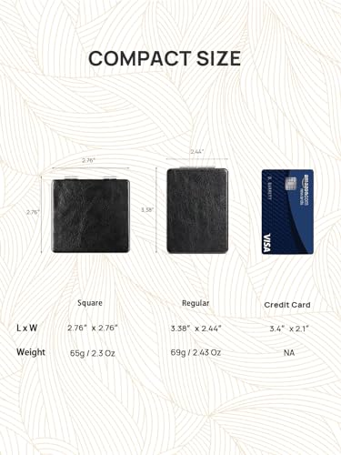 OMIRO Black 3.4-Inch Compact Mirror with 3X & 1X Magnification - Slim Pocket Design
