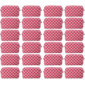 24 PACK Checkered Makeup Bags Bulk-Easter Gifts/Bulk Cosmetic Bags/Large Bridesmaid Gifts/Makeup Pouch for Wedding Party Favors Birthday/Teacher/Mothers Day Gifts/Toiletry Travel Bags(Pink)