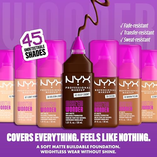 NYX Make 'Em Wonder Liquid Foundation - 24HR Soft Matte, Vanilla