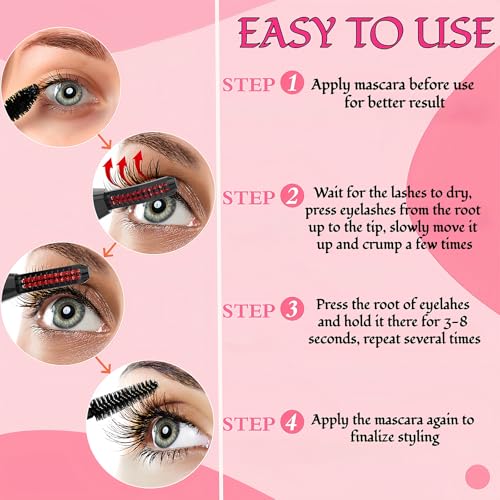 Heated Eyelash Curler - 3 Temperature Settings, USB Rechargeable