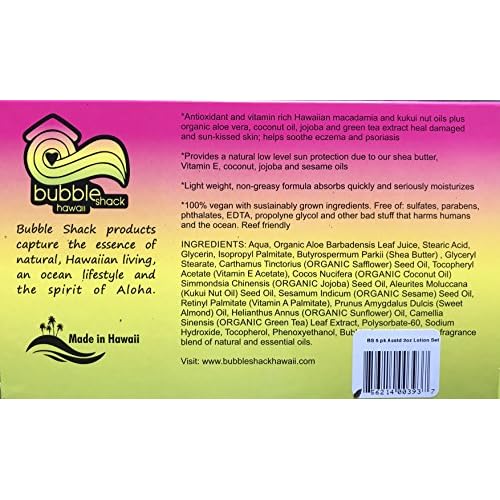 Bubble Shack Hawaii Organic Kukui Shea Lotion 5 Pk