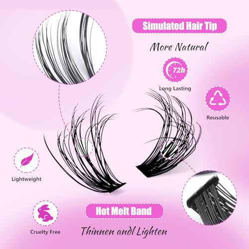 Lash Clusters Kit 280PCS DIY Fluffy Lashes 8-16mm D Curl