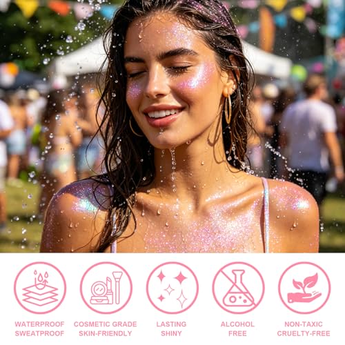 Body & Hair Glitter Spray - Sparkling Pink Shimmer Powder