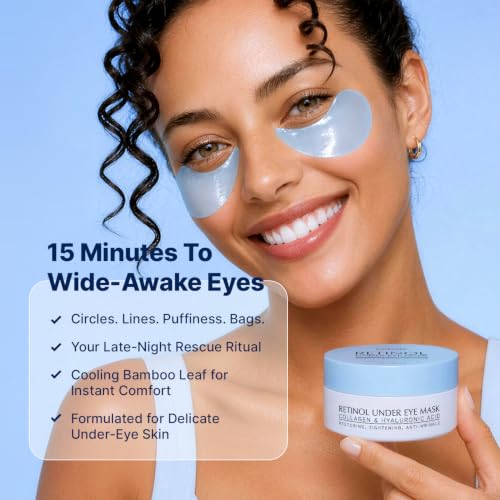 Enaskin Naturals Blue Under Eye Patches for Dark Circles & Puffiness - 60 Patches