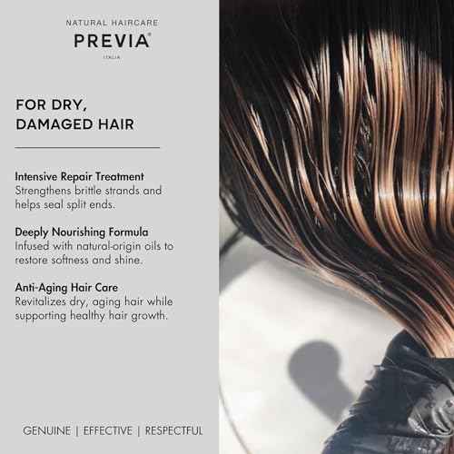 PREVIA Regenerating Hair Serum for Dry Damaged Hair - Strengthens Repairs Split Ends & Frizz - Anti-Aging Hair Oil for Shiny Healthy Soft Hair - Nourishing Natural Ingredients for Hair Growth 3.38 oz