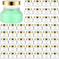 Mumufy 48x 8oz Clear Plastic Cosmetic Jars with Gold Lids, Refillable