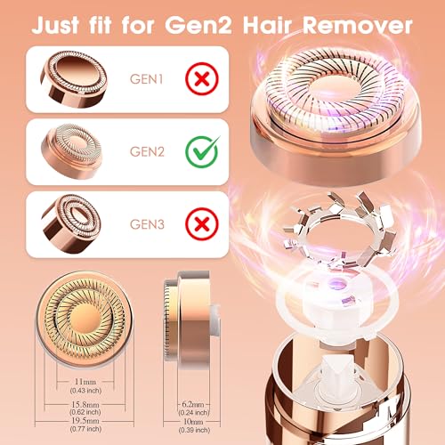 Rose Gold Replacement Heads for Facial Hair Removal Gen 2 - 6 Pack