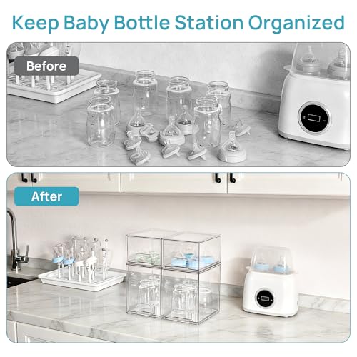 Vtopmart 4-Pack Stackable Baby Bottle Organizer Drawers