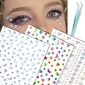 Self Adhesive Face Gems Stickers with Stars, Moons, Hearts - Rave Festival Makeup Accessories