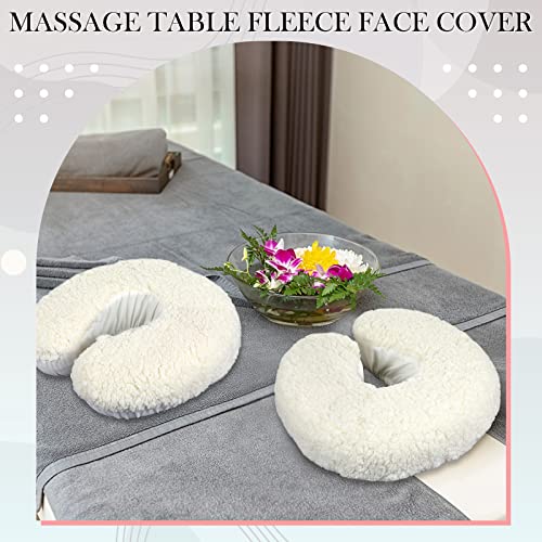 Soft Fleece Massage Table Headrest Covers - 2 Pack Face Cradle Pad, 14.6" x 13"