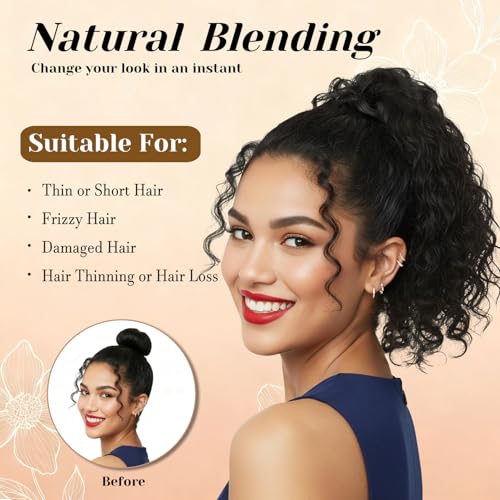 10 Inch Drawstring Ponytail Extension Curly Wavy
