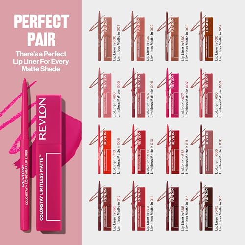 REVLON Lipstick, ColorStay Limitless Matte Liquid Lipstick, Vegan Formula, No-Budge Matte, Longwear Lipstick, Long Lasting, Lightweight/Comfortable, Waterproof, 013 Real Deal, 0.17 fl oz