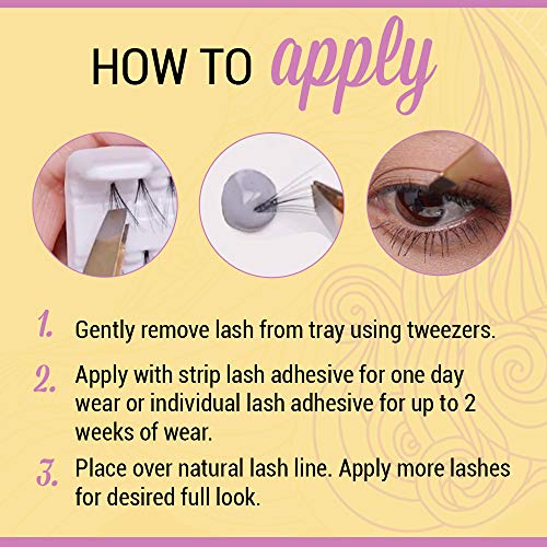 Andrea Knotted Flares Short Individual Lashes - Black, 4 Pack