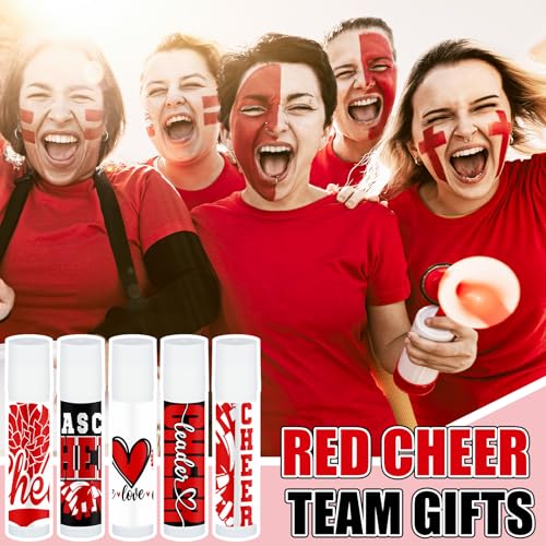 Loopeer 30-Pack Red Cheer Team Lip Balm Bulk Set