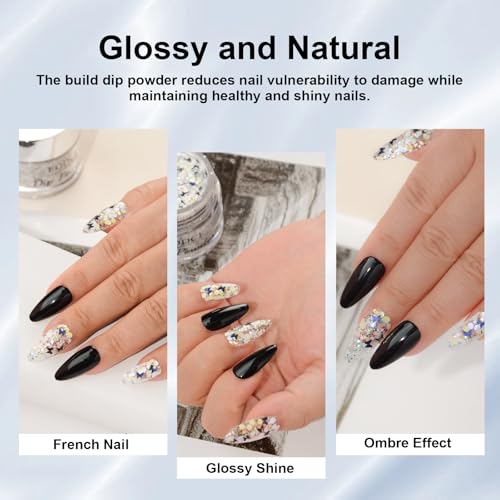 EODCI Butterfly Silver Glitter Nail Dip Powder - 1 oz DIY Manicure