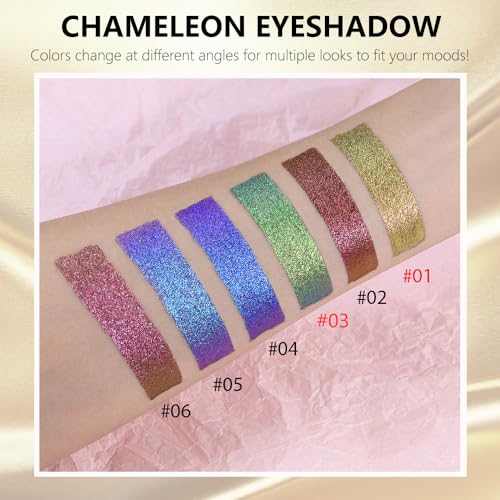evpct 2Pcs Yellow Green Duochrome Chameleon Liquid Eyeshadow, Multichrome Metallic Glitter Liquid Eye Shadow Makeup for Women, Waterproof Color Shifting High Pigment Holographic Iridescent Eyeshadow