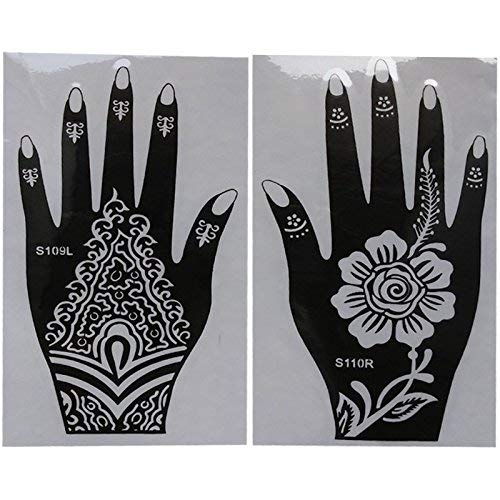 Henna Tattoo Stencil Kit - 6 Sheets Reusable PVC Templates