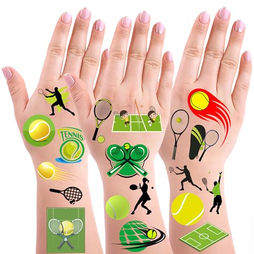 300 Tennis temporary Tattoos Stickers Tennis Sports Themed Party Supplies Decorations Tennis Racket Baby Shower Birthday Party Tattoos