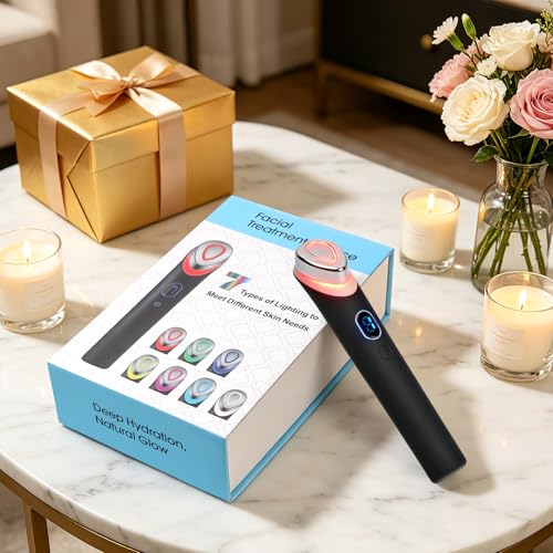 7-in-1 LED Glass Face Massager with Heat & Vibration