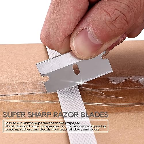 REXBETI 800PCS Single Edge Razor Blades, Industrial Scraper Razor Blades, Replacement Box Cutter Blades, Suitable for Removing Labels, Decals, Stickers