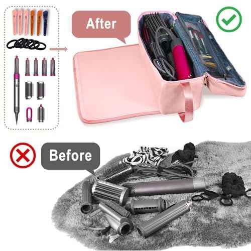 Hair Tools Travel Bag with Heat Resistant Pad, Double-Layer Travel Carrying Case for Straightener, Curling Iron, Hair Dryer, Portable Organizer