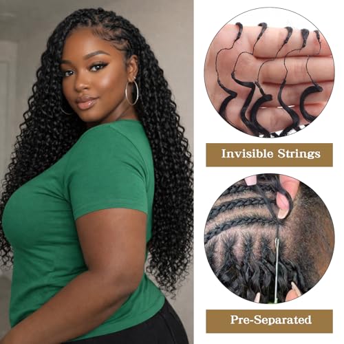 Deep Wave Feather Crochet Hair 18" - 50 Strands Knotless