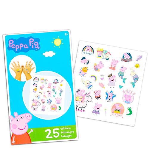 Peppa Pig Tattoos Party Favors Bundle ~ 150 Peppa Pig Temporary Tattoos, 6 Sheets (Peppa Pig BIrthday Party Supplies)
