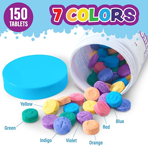 Tub Works Bath Color Fizzies 150 Count for Kids
