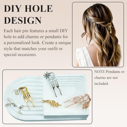 3 Pcs French Hair Pins for Women - Elegant & Durable Metal U Pins