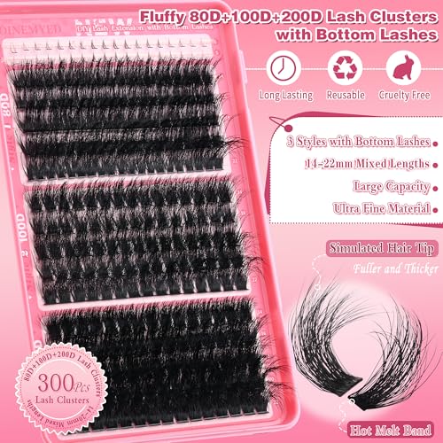 Lash Clusters with Bottom Lashes 14-22mm Volume Eyelash Extension
