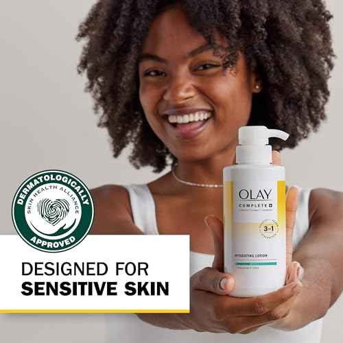 Olay Complete+ Hydrating Lotion Fragrance-Free, 10.1 FL OZ, 3-in-1 Nourishing Face Moisturizer for All Skin Types with Vitamin B3, Vitamin E, and Ceramides